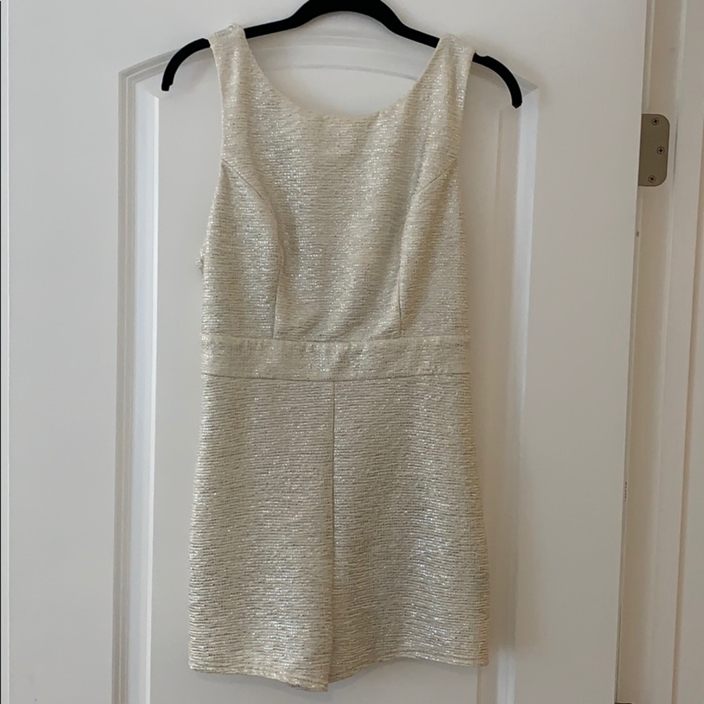 ROMPER - open back, unique details, silver.